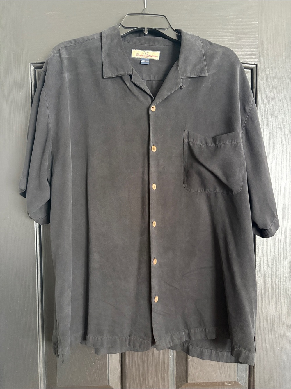 Tommy Bahama Black Short-Sleeve Camp Collar Button-Down Shirt